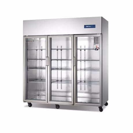 High-Quality-Portable-Two-Door-Stainless-Steel-Upright-Chiller-Supermarket-Commercial-Display-Refrigerator